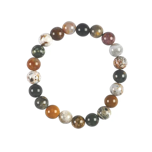 Pulsera, Jaspe oceánico, cuentas 08-09mm | Marco Schreier