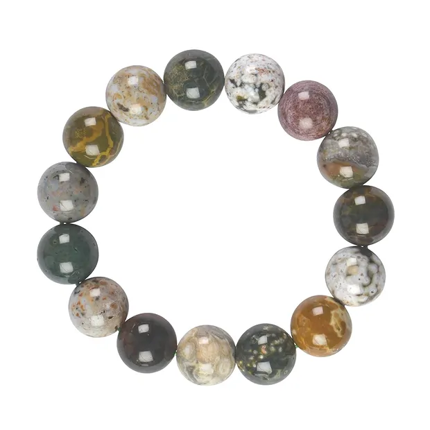Bracelet, Ocean Jasper, 12-14mm beads | wholesale gems, healing stones & jewelry