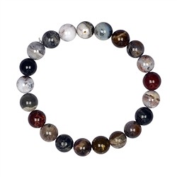 0616950121 Bracelet, Jaspe océan, 09-10mm perles rondes | Marco Schreier