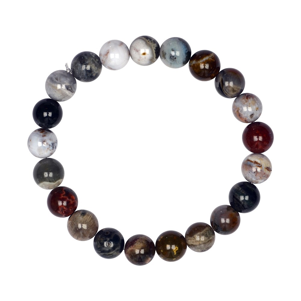 Pulsera, Jaspe oceánico, cuentas 09-10mm | Marco Schreier