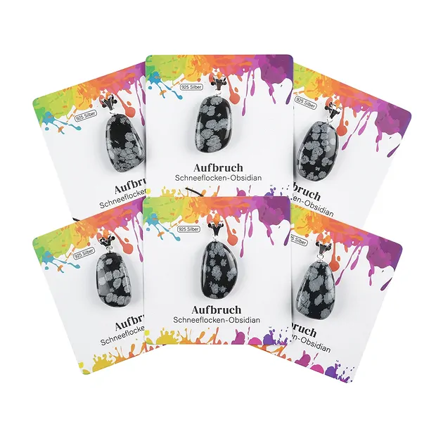 Colgante Obsidiana (obsidiana nevada), Piedra rodada grande, rodinado | Marco Schreier