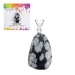 0617125107 Colgante Obsidiana (obsidiana nevada), Piedra rodada grande, rodinado | Marco Schreier