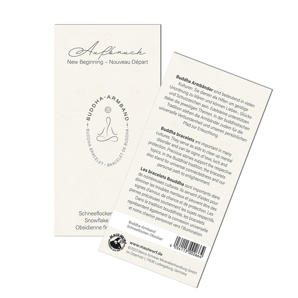 Bracciale del potere in ossidiana (ossidiana a fiocco di neve) | Marco Schreier