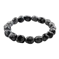 0617150079 Bracelet, Obsidienne (flocons de neige), 08-10mm Nuggets | Marco Schreier