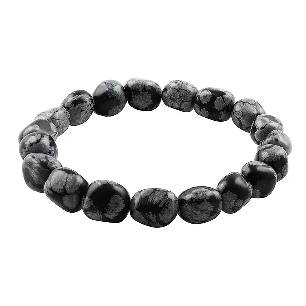 Bracciale, Ossidiana (ossidiana a fiocco di neve), pepite da 08-10 mm | Marco Schreier