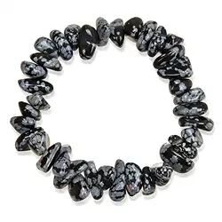 0617150184 Armband, Obsidian (Schneeflockenobsidian), 04-07 x 12-16mm Nuggets | Marco Schreier