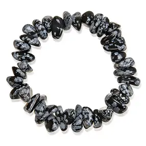 Armband, Obsidian (Schneeflocke), 04-07 x 12-16mm Nuggets | Marco Schreier