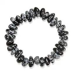 0617150185 Armband, Obsidian (Schneeflockenobsidian), 06-09 x 14-18mm Nuggets | Marco Schreier