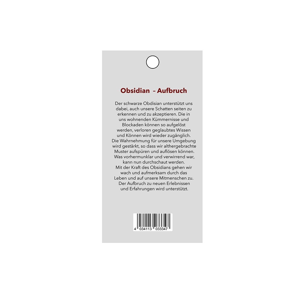 Pendentif pierre de force Obsidienne (départ) | Marco Schreier