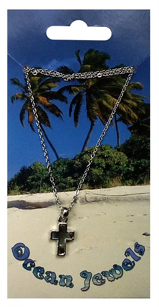 Pendant cross small (1.5 cm), Paua Shell, with chain | Marco Schreier