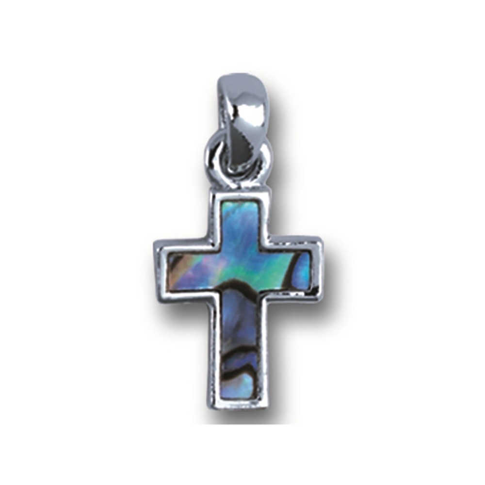 Pendentif croix petit (1,5cm), Abalone, avec Chaînes | Marco Schreier