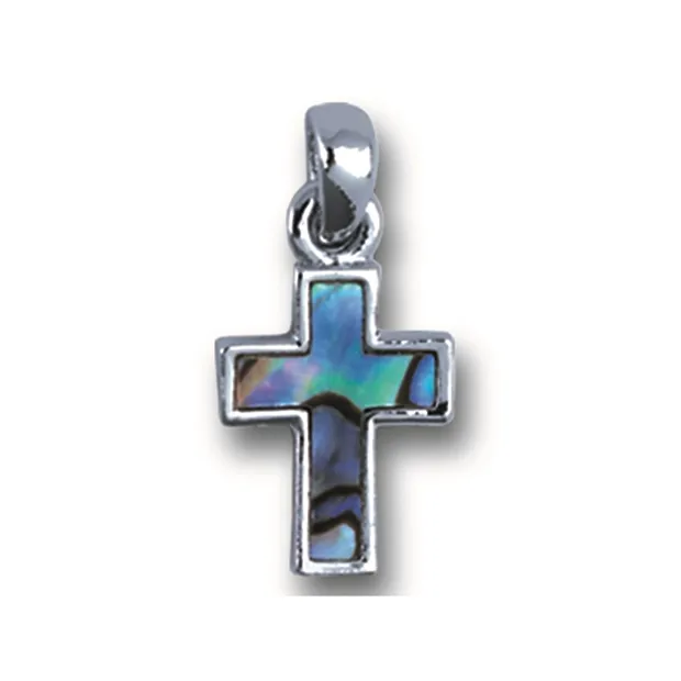 Pendant cross small (1.5 cm), Paua Shell, with chain | Marco Schreier