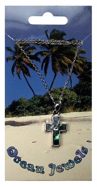 Pendentif Croix moyen (2,2cm), Abalone, avec Chaînes | Marco Schreier
