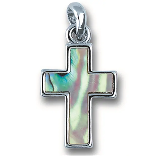 Pendentif Croix moyen (2,2cm), Abalone, avec Chaînes | Marco Schreier