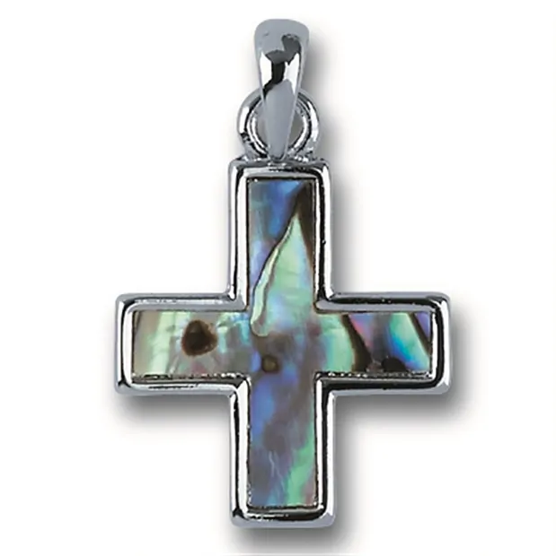 Pendentif Croix isocèle, Abalone, avec Chaînes | Marco Schreier