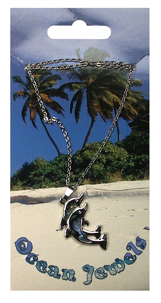 Ciondolo doppio delfino, Conchiglia Paua, con catena | Marco Schreier