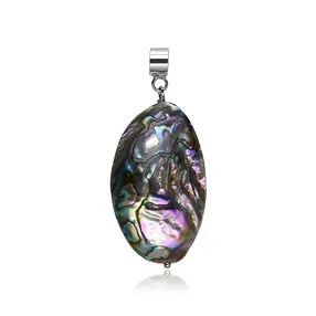 Pendentif Abalone, Ovale (30 x 20mm), 4,5cm, rhodié | Marco Schreier
