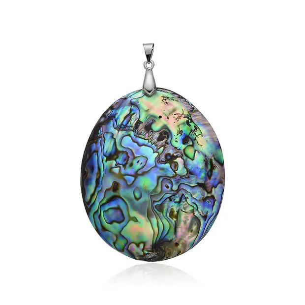 Anhänger Paua-Muschel, oval (57mm), 7,2cm, rhodiniert | Marco Schreier