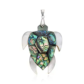 Pendentif Abalone, nacre, tortue, 6,4cm, rhodié | Marco Schreier
