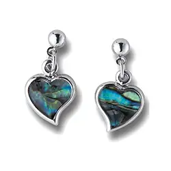 0617441002 Orecchini a cuore Swing, Conchiglia Paua | grossista gemme e pietre curative