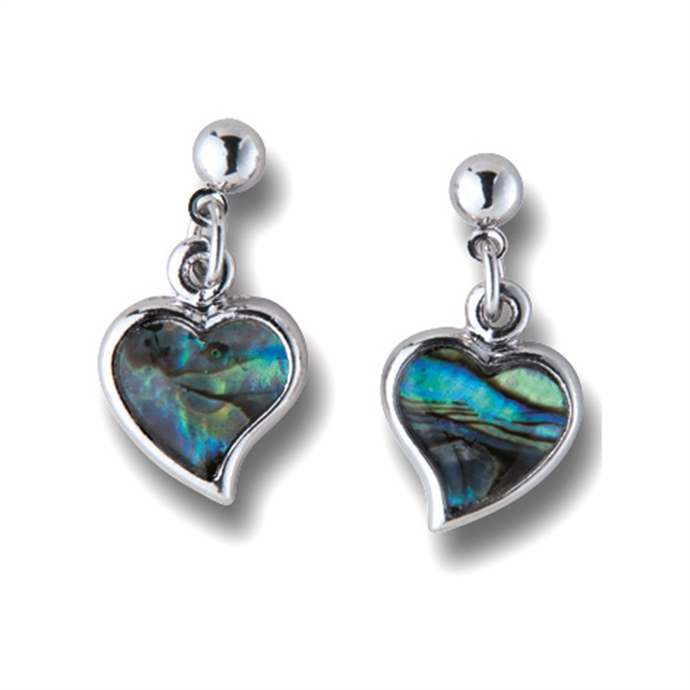 Pendientes corazón, Concha Paua | piedras preciosas, piedras curativas y joyería