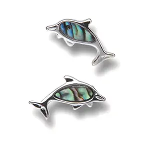 Pendientes delfín, Concha Paua | piedras preciosas, piedras curativas y joyería
