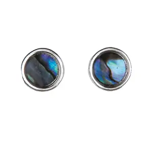 Earstuds circle, Paua Shell | Schreier wholesale; gems, healing stones & jewelry
