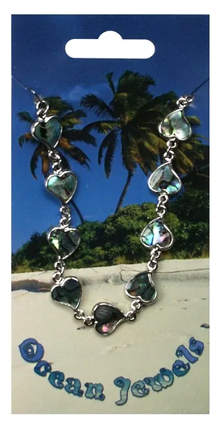 Swing heart bracelet, paua shell | wholesaler gems, healing stones & jewelry