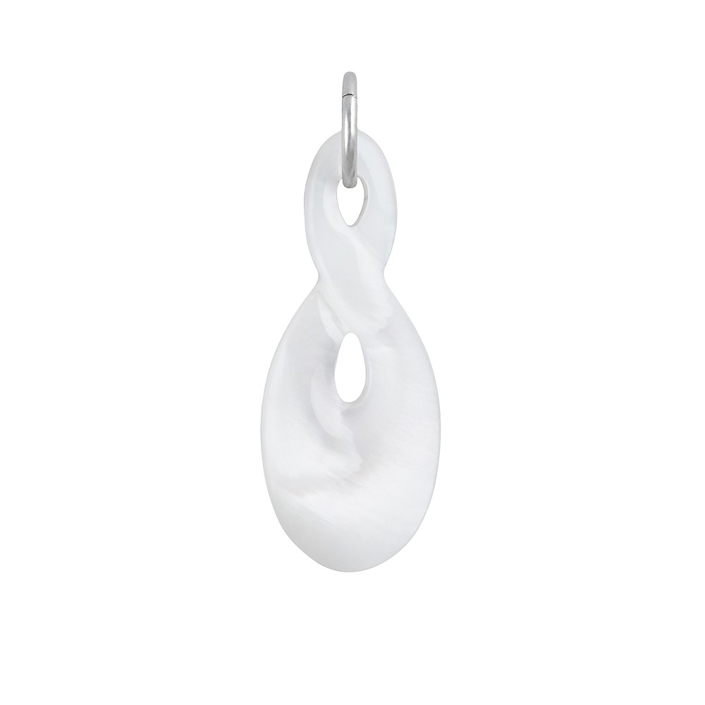 Pendant Maori loop Mother of Pearl (light), 3.0cm | Marco Schreier
