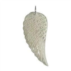 0617525090 Pendant angel wings Mother of Pearl (light), 6.0 cm, left | Marco Schreier