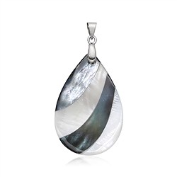 0617527069 Pendentif nacre (claire/fonc&#xE9;e), goutte (37mm), 4,7cm, rhodi&#xE9; | Marco Schreier