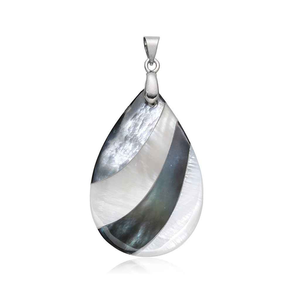 Colgante Madre Perla (Nácar), gota (37 mm), 4,7 cm, rodinado | Marco Schreier