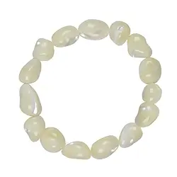 0617550021 Bracelet, Mother of Pearl (light), 10-15mm nuggets | Marco Schreier