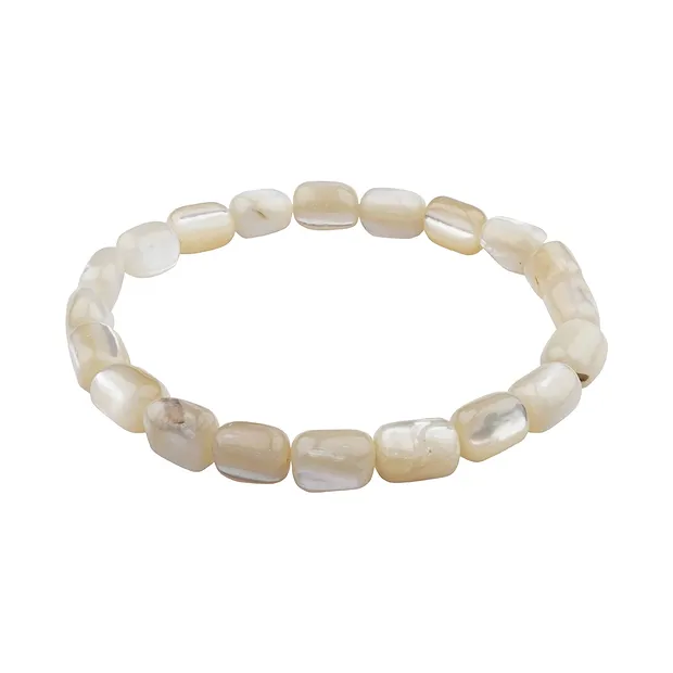 Armband, Perlmutt (hell), 09 x 07mm Tönnchen | Edelsteine, Heilsteine & Schmuck