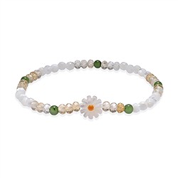 0617550213 Pulsera de Madre Perla con margaritas, Nefrita y Citrino | Marco Schreier