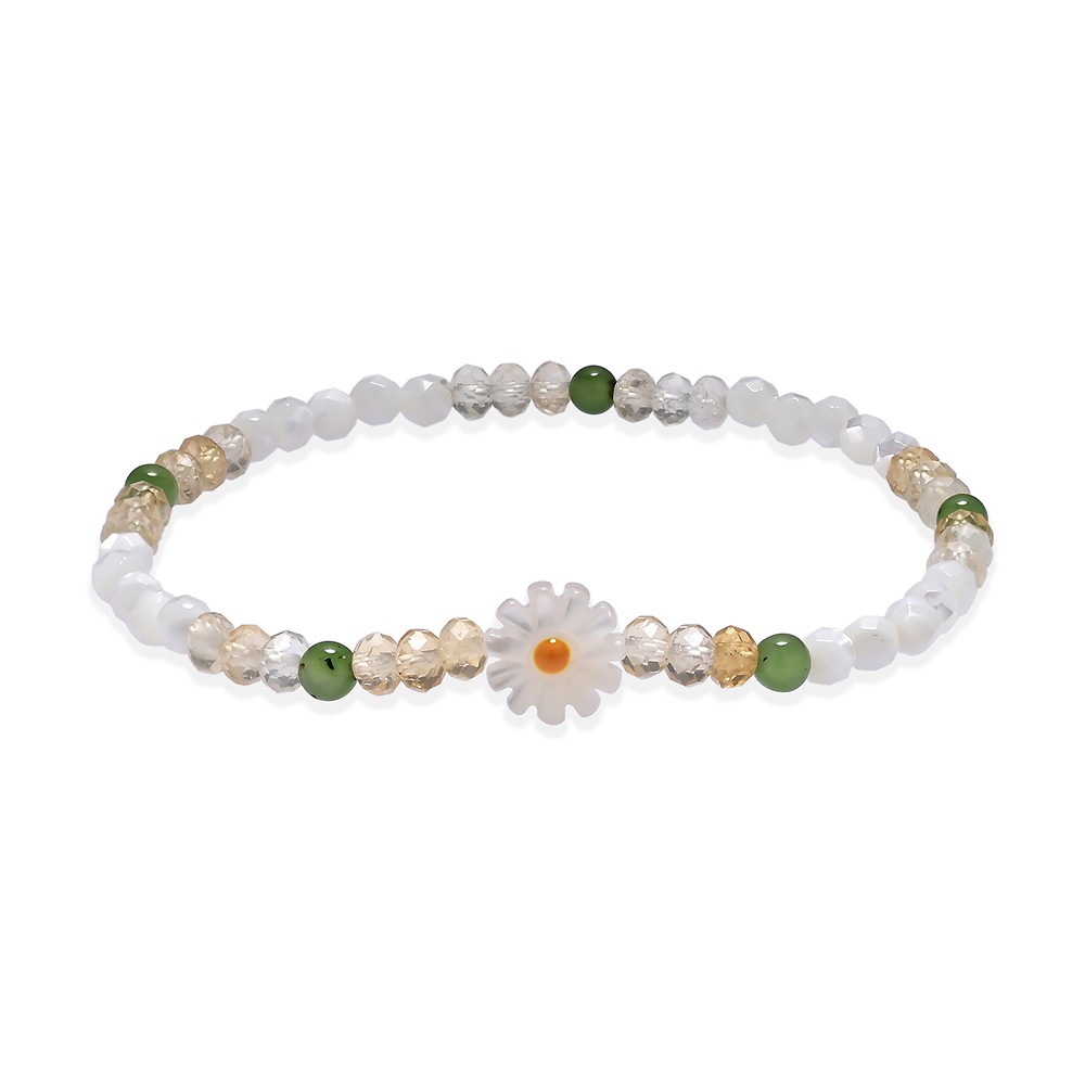 Pulsera de Madre Perla con margaritas, Nefrita y Citrino | Marco Schreier