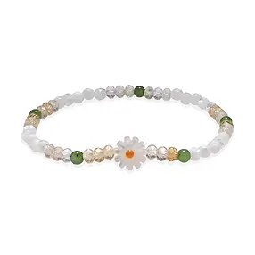 Armband Perlmutt-Margerite, Nephrit, Citrin | Edelsteine, Heilsteine & Schmuck
