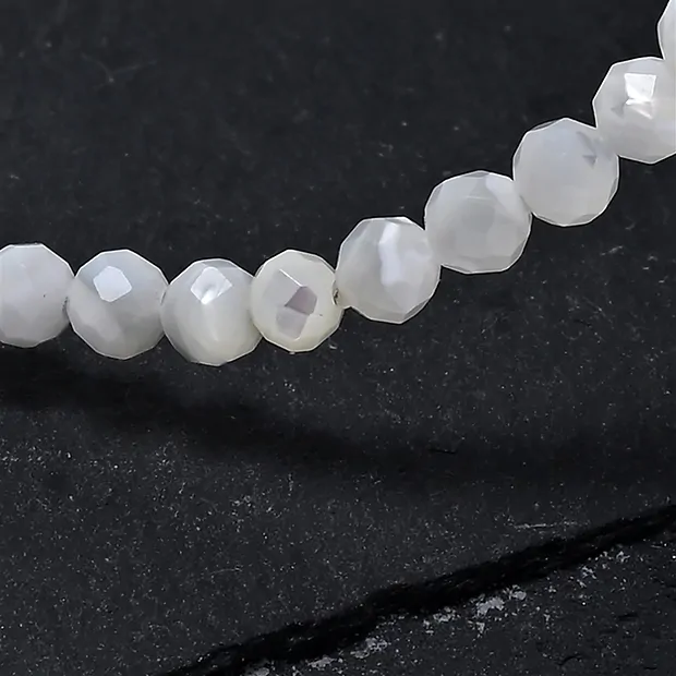 Armband, Perlmutt (hell), 03mm Kugeln, facettiert, 14cm (kurz) | Marco Schreier