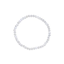 0617550231 Bracelet, nacre (claire), 03mm boules, facettes, 14cm (court) | Marco Schreier