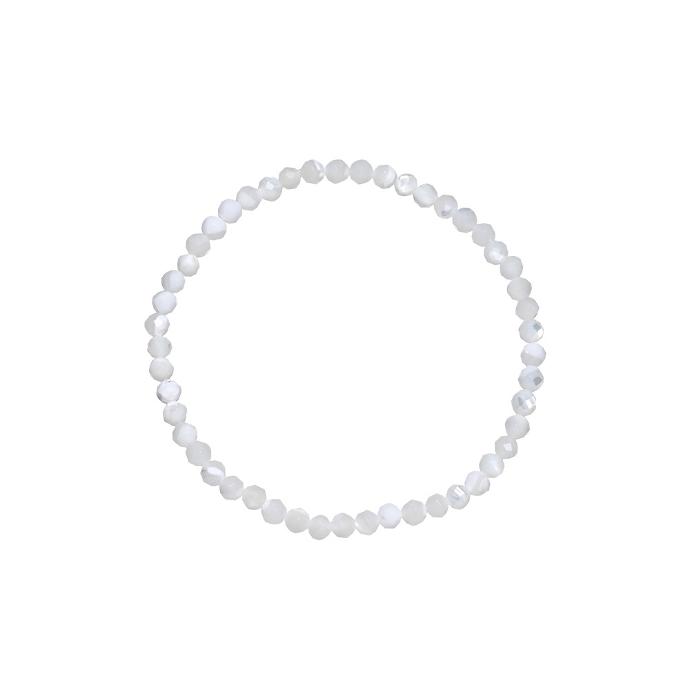 Bracciale, Madreperla (chiaro), perline da 03 mm, sfaccettato, 14 cm (corto) | Marco Schreier