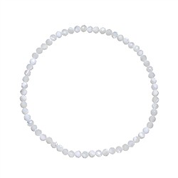 0617551031 Bracelet, nacre (claire), 03mm boules, facett&#xE9;es, 19cm | Marco Schreier