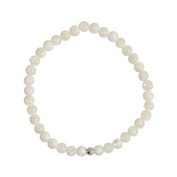 0617560018 Bracelet, Mother of Pearl (white), beads, 05mm | gems, healing stones & jewelry