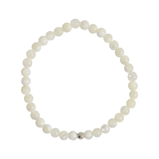 Bracelet, nacre (blanche), perles, 05mm | Marco Schreier
