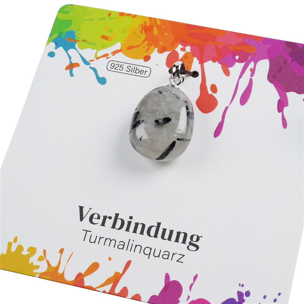 Colgante Cuarzo turmalina, Piedra rodinada pequeña, rodiado | Marco Schreier