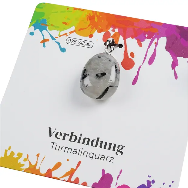 Ciondolo Tormalina quarzo, Pietra burattata piccola, rodiata | Marco Schreier