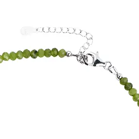 Serpentine necklace, button (2 x 4mm), faceted, rhodiniert | Marco Schreier