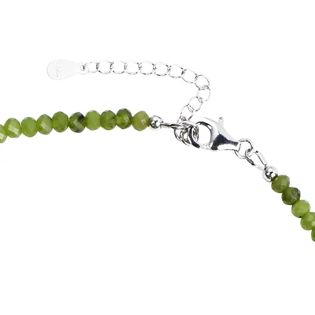 Kette Serpentin, Button (2 x 4mm), facettiert, rhodiniert | Marco Schreier