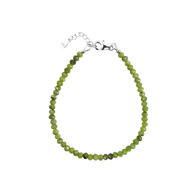 Kette Serpentin, Button (2 x 4mm), facettiert, rhodiniert | Marco Schreier
