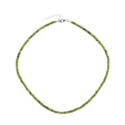 0618014780 Serpentine necklace, button (2 x 4mm), faceted, rhodiniert, extension chain | Marco Schreier