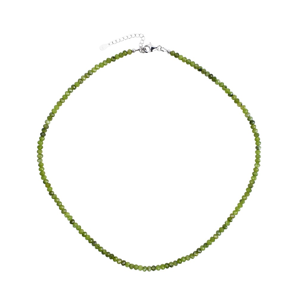 Kette Serpentin, Button (2 x 4mm), facettiert, rhodiniert, Verlängerungskettchen | Marco Schreier